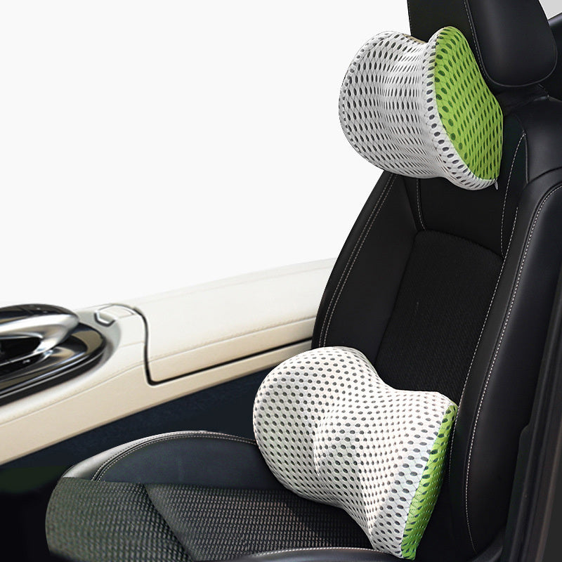 Memory Foam Car Headrest Lumbar Support Set