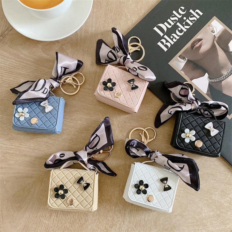 Korean Style Silk Scarf Earphone Bag