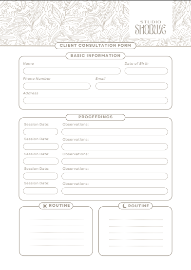 Grey Elegant Beauty Salon Form (Printable & Editable)